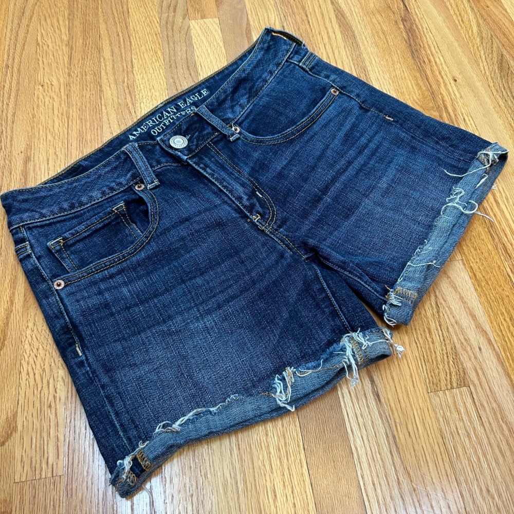 American Eagle Outfitters Midi Super Stretch Denim Shorts